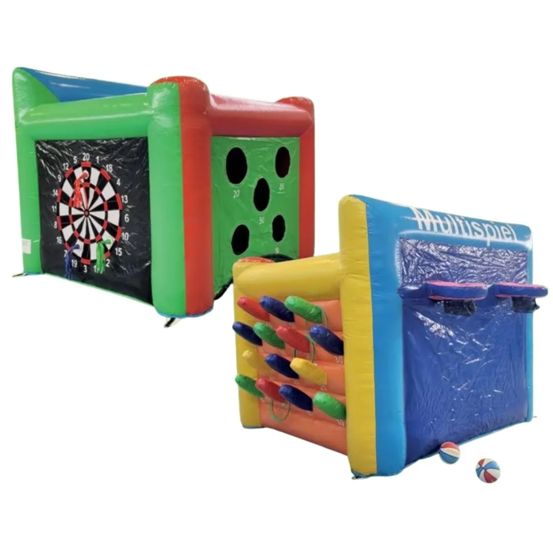 Spielewürfel 4-in-1 | Riesendart, Torwand, Ringe & Basketball