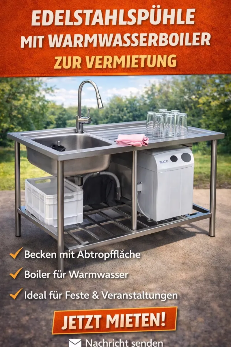 Mobile Spüle Waschtisch Gläserwaschtisch Edelstahl