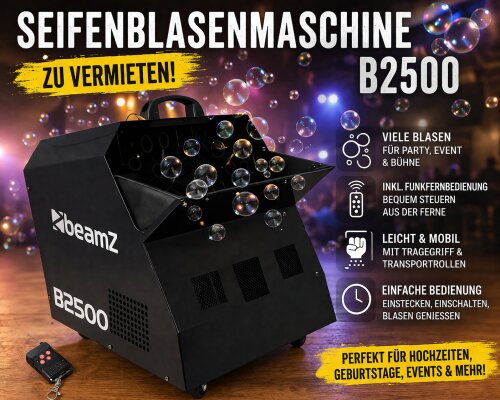 Seifenblasenmaschine mieten Hochzeit | magischer WOW-Effekt für eure Trauung ✨ BeamZ B2500