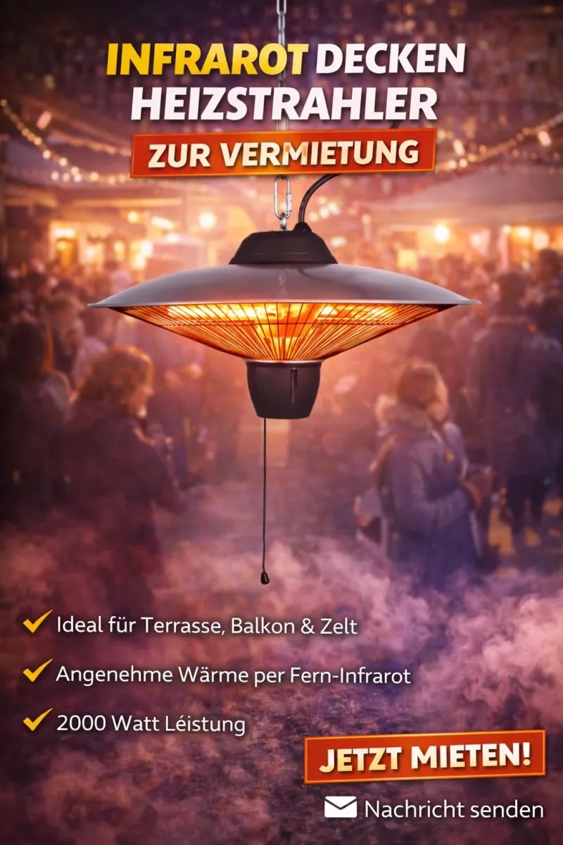 Party Zeltheizung Deckenheizstrahler 1500 W 230Vollt