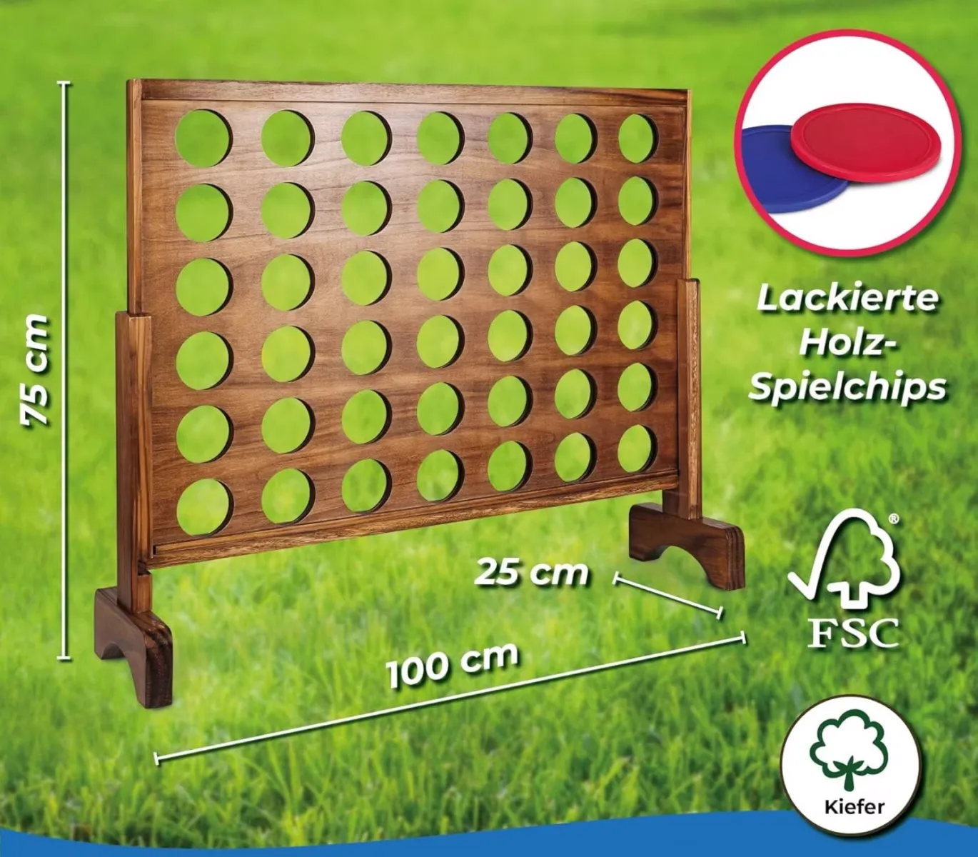 4 Vier Gewinnt Spiel XXL Holzspielzeug Groß